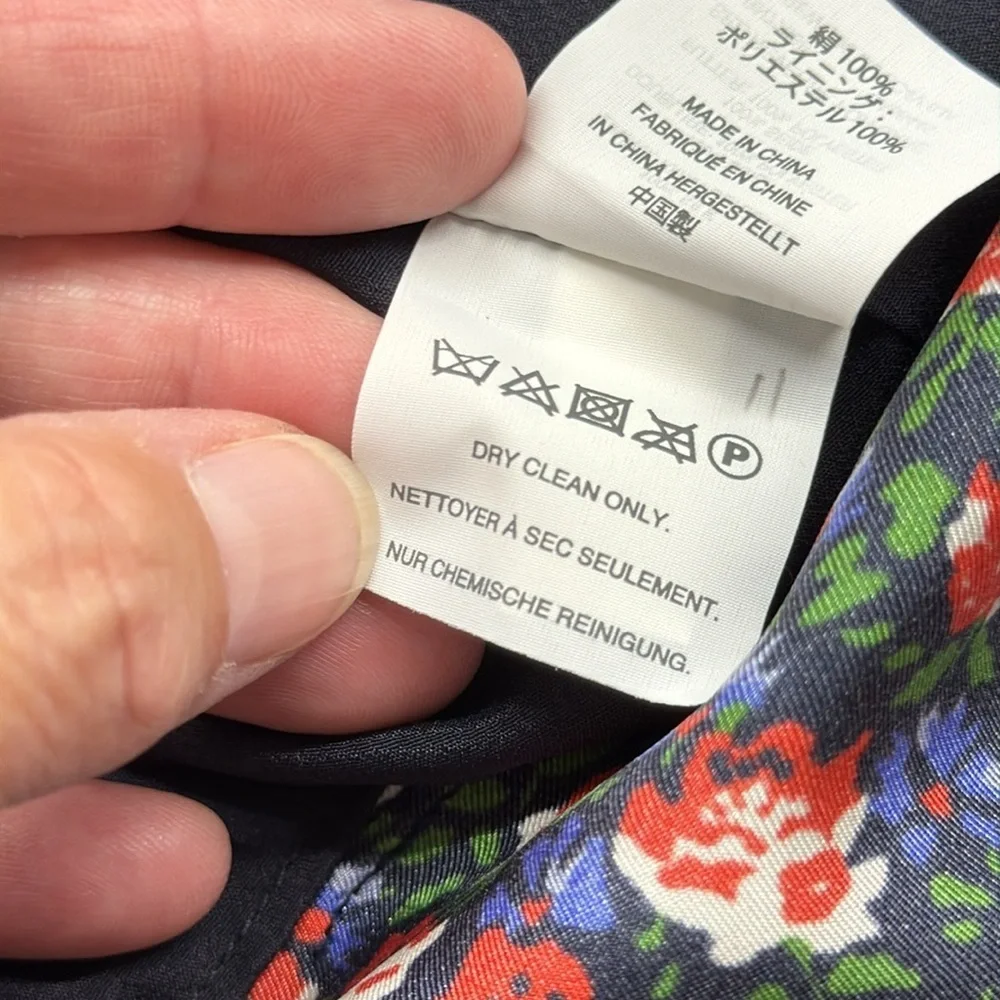J. Crew Silk Blue Multi Color Floral Tiered Sleeveless Midi Dress Size 6